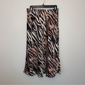 Midi pink zebra print skirt